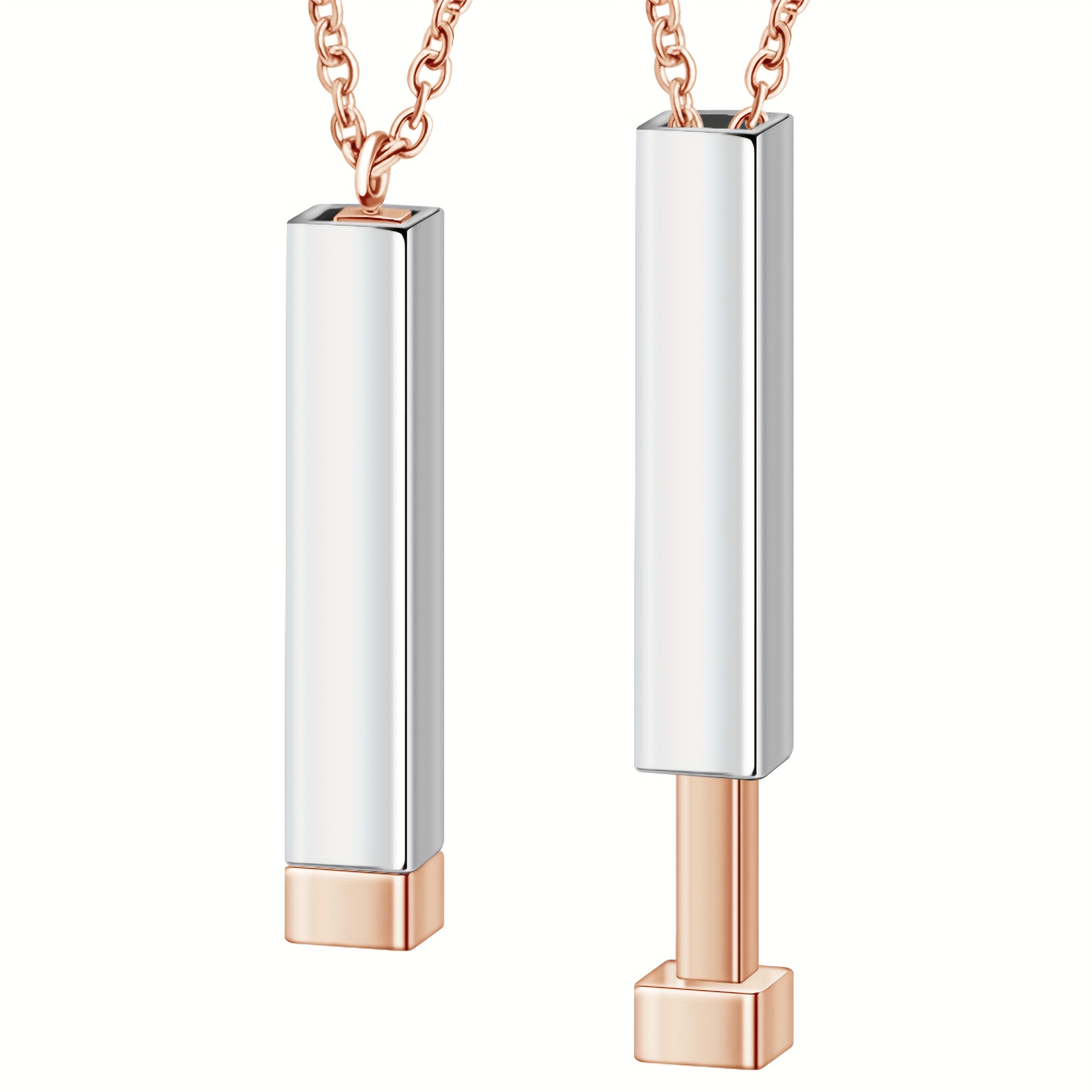Customizable Square Column Necklace, Engravable Gift